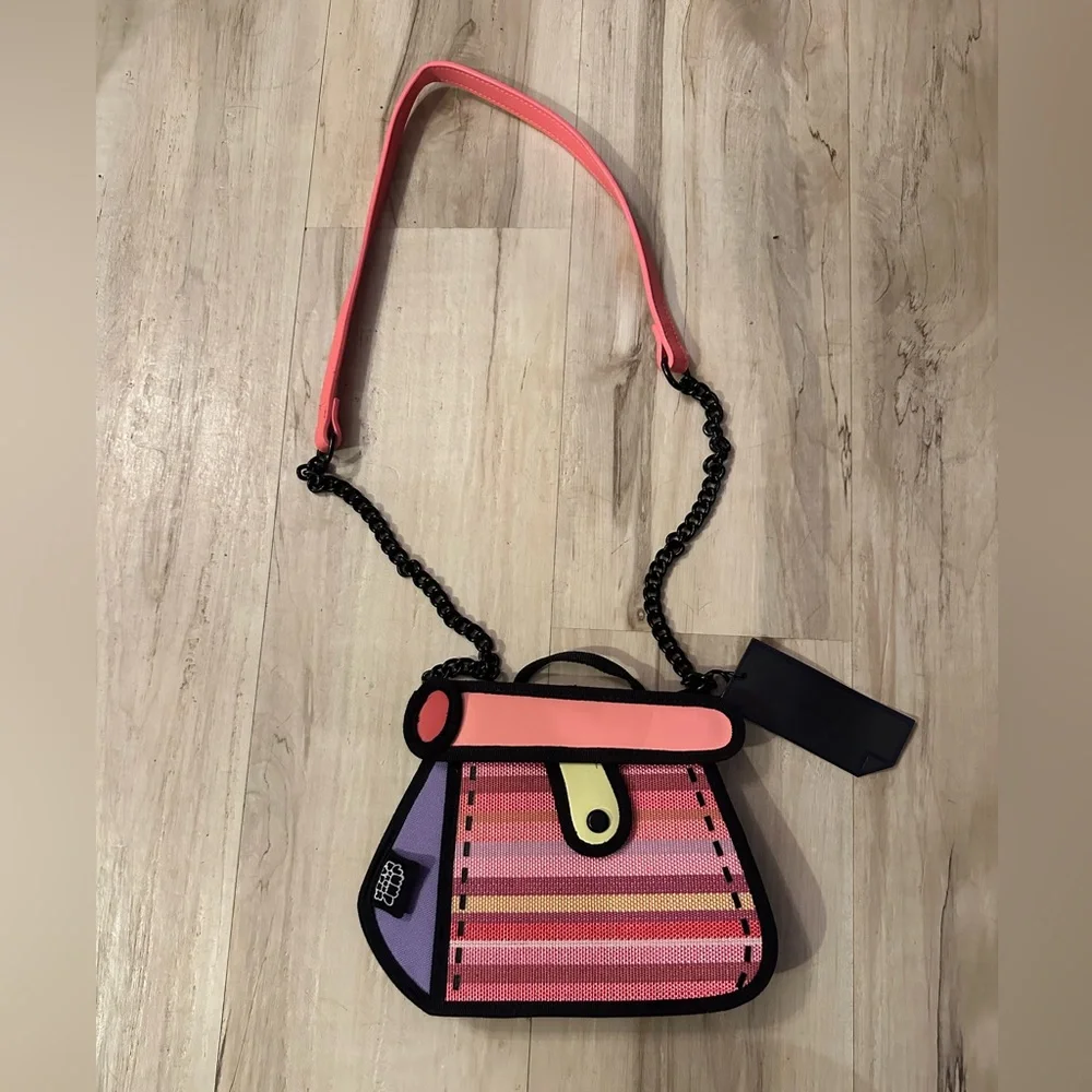Colorful Jump from Paper Women's Shoulder or Cross Body Bag with Chain Strap - Picture 1 of 7